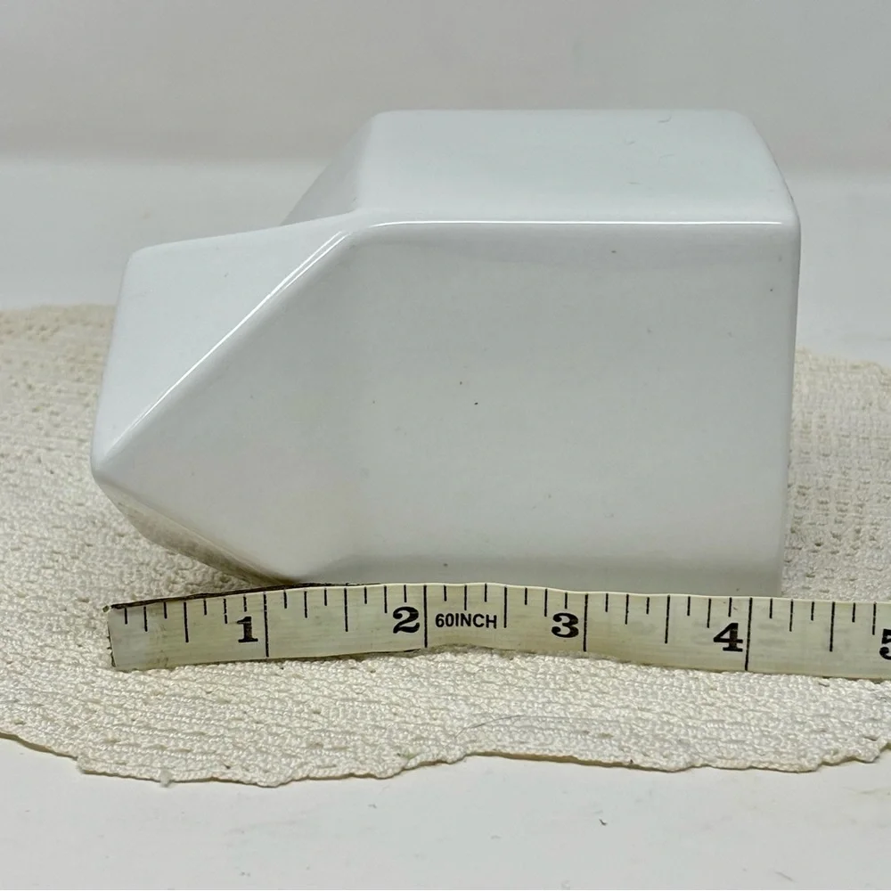 Sur La Table Porcelain Milk Box Shaped Creamer Dispenser 4.25” White Minimalist